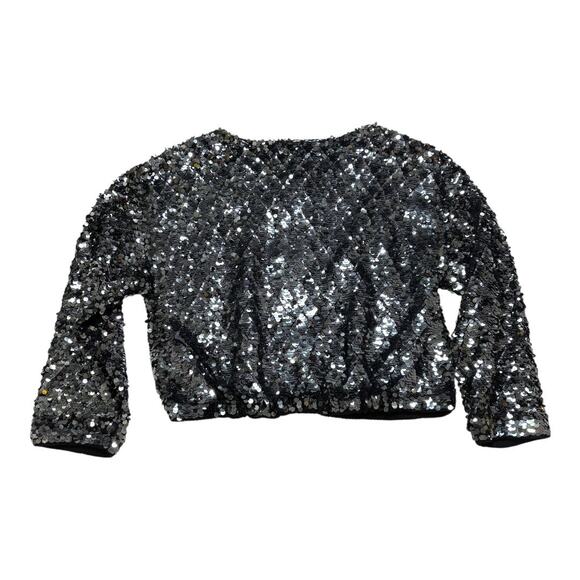 NWT Marc Jacobs Cardigan Sweater - Medium - Silver Sequin 3/4 Sleeve w/ Zipper - Picture 7 of 15